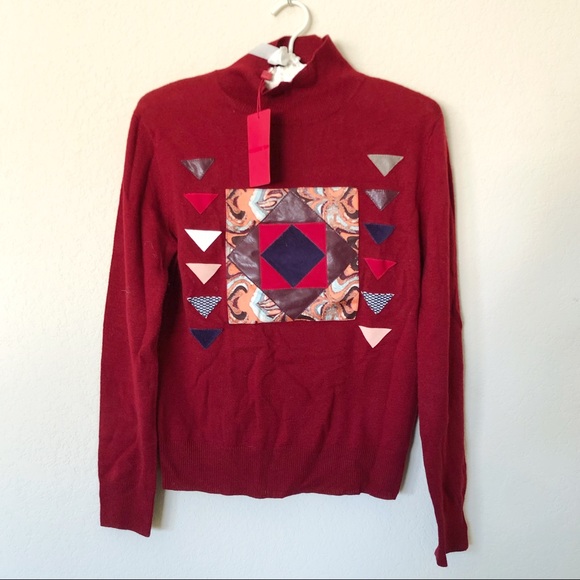 NWT Vivienne Tam Patchwork Cashmere Turtleneck S - Picture 3 of 5